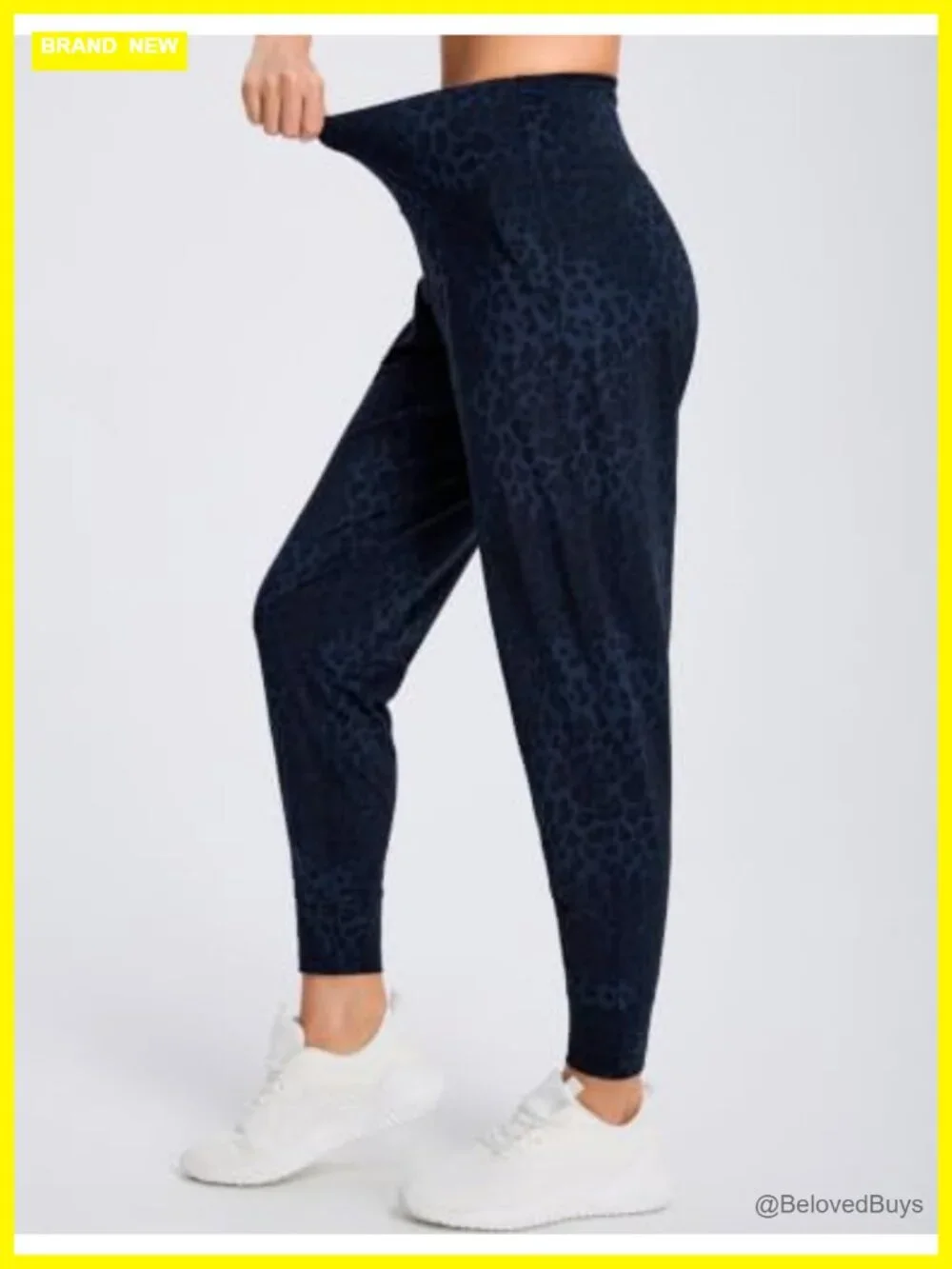 Polyamide Spandex Joggers with Pockets Tummy Control Tapered Ankle